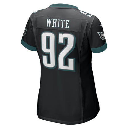 P.Eagles #92 Reggie White Black Retired Game Jersey Stitched American Football Jerseys - Main View