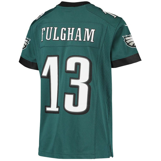 P.Eagles #13 Travis Fulgham Midnight Green Game Jersey Stitched American Football Jerseys - Main View