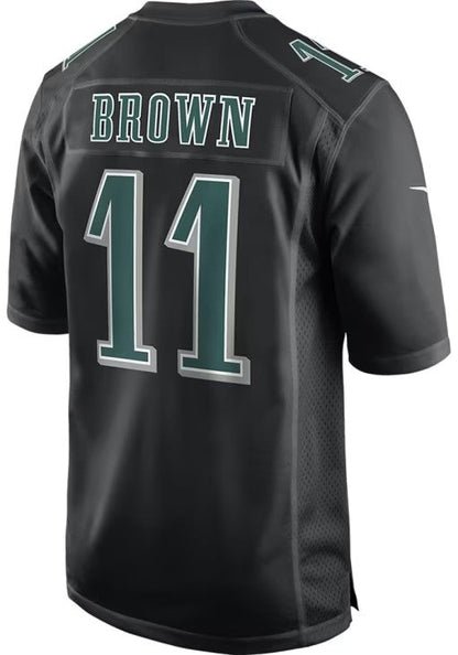 P.Eagles #11 A.J. Brown Black Carbon Football Stitched American Football Jerseys - Main View