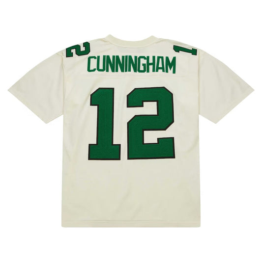 P.Eagles #12 Randall Cunningham Mitchell & Ness Chainstitch Legacy Jersey - Cream Stitched American Football Jerseys - Main View