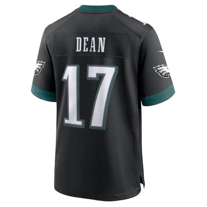 P.Eagles #17 Nakobe Dean Alternate Game Jersey - Black American Football Jerseys - Main View
