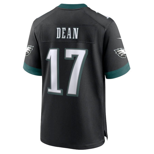P.Eagles #17 Nakobe Dean Alternate Game Jersey - Black American Football Jerseys - Main View