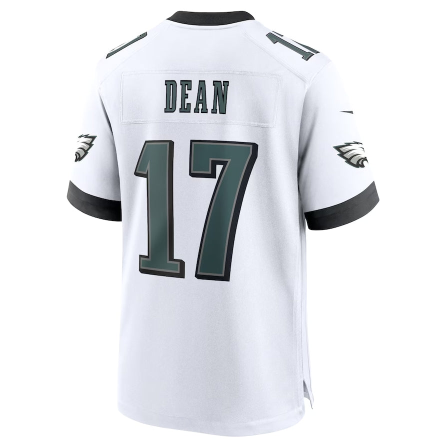 P.Eagles #17 Nakobe Dean White Game Jersey - White American Football Jerseys - Main View