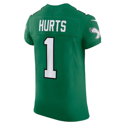 P.Eagles #1 Jalen Hurts Alternate Vapor F.U.S.E. Elite Jersey - Kelly Green American Football Jerseys - Main View
