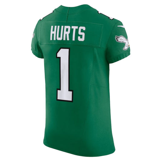 P.Eagles #1 Jalen Hurts Alternate Vapor F.U.S.E. Elite Jersey - Kelly Green American Football Jerseys - Main View