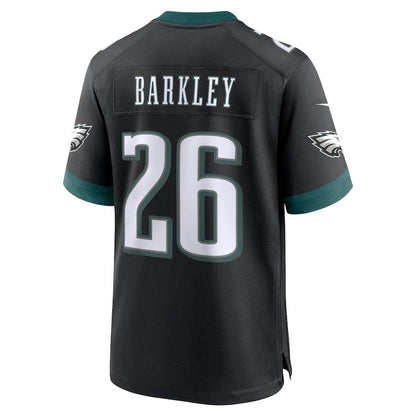 P.Eagles #26 Saquon Barkley Alternate Game Jersey - Black American Football Jerseys - Main View