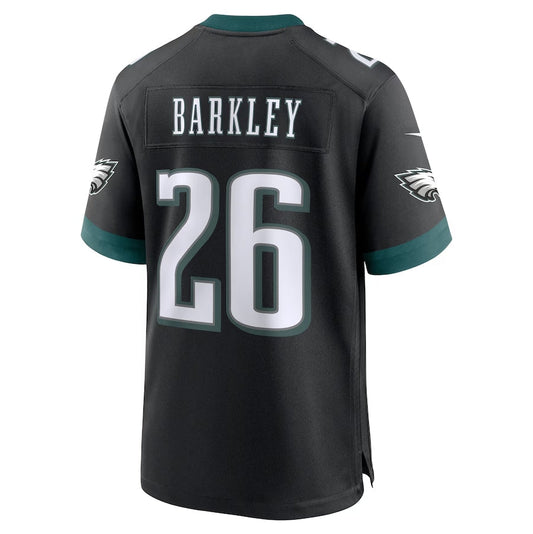 P.Eagles #26 Saquon Barkley Alternate Game Jersey - Black American Football Jerseys - Main View
