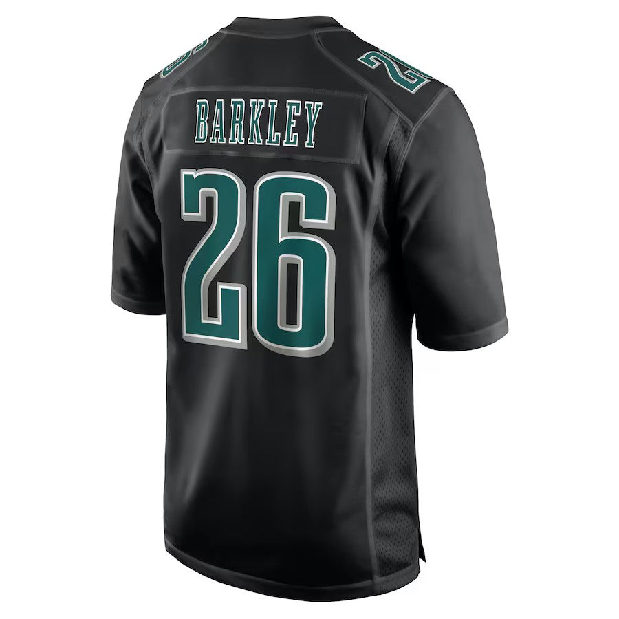 P.Eagles #26 Saquon Barkley Tundra Black Fashion Game American Football Jerseys - Main View