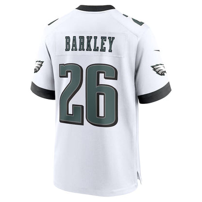 P.Eagles #26 Saquon Barkley White Game Jersey - White American Football Jerseys - Main View