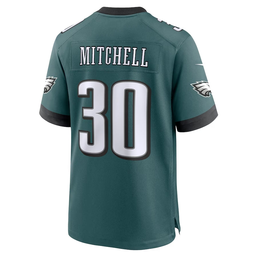 P.Eagles #30 Quinyon Mitchell 2024 Draft First Round Pick Player Game Jersey - Midnight Green Football Jerseys - Main View