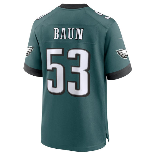 P.Eagles #53 Zach Baun Game Jersey - Midnight Green American Football Jerseys - Main View