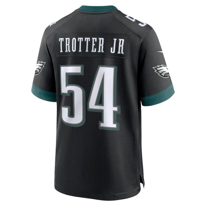 P.Eagles #54 Jeremiah Trotter Jr. Alternate 2024 Draft Game Jersey - Black Football Jerseys - Main View