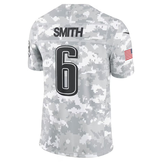 P.Eagles #6 DeVonta Smith Arctic Camo 2024 Salute to Service Limited Stitched American Football Jerseys - Main View
