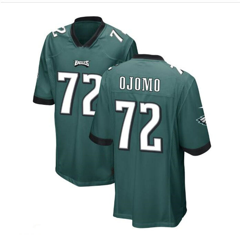 P.Eagles #72 Moro Ojomo Game Jersey - Midnight Green Stitched American Football Jerseys - Main View