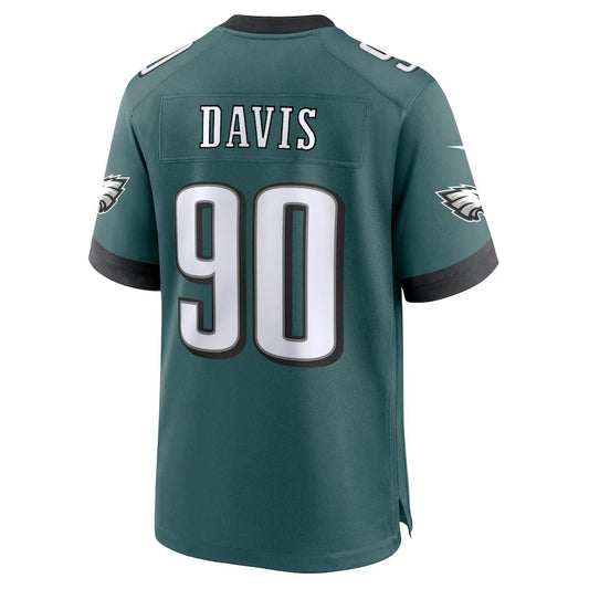 P.Eagles #90 Jordan Davis Team Game Jersey - Midnight Green American Football Jerseys - Main View