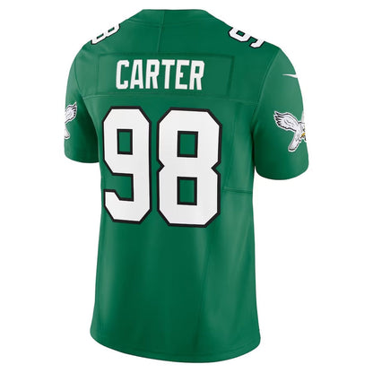 P.Eagles #98 Jalen Carter Alternate Vapor F.U.S.E. Limited Jersey - Kelly Green American Football Jerseys - Main View