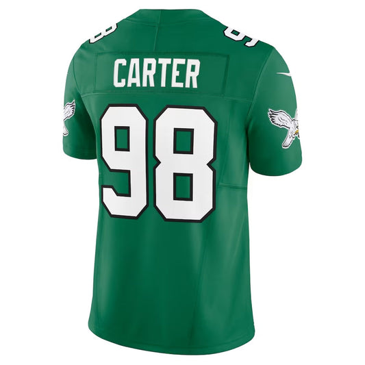 P.Eagles #98 Jalen Carter Alternate Vapor F.U.S.E. Limited Jersey - Kelly Green American Football Jerseys - Main View