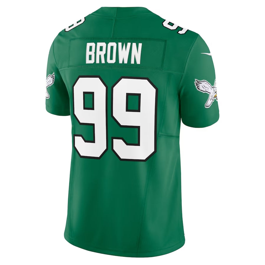 P.Eagles #99 Jerome Brown Alternate Vapor F.U.S.E. Limited Jersey - Kelly Green American Football Jerseys - Main View