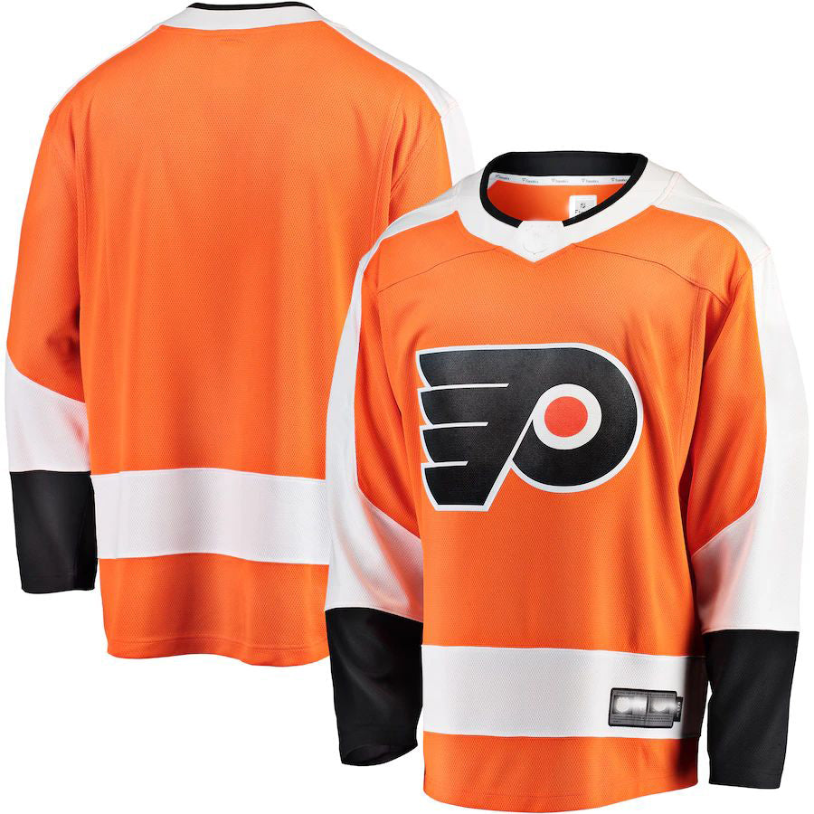 P.Flyers Fanatics Branded Breakaway Home Jersey Orange Stitched American Hockey Jerseys - Main View