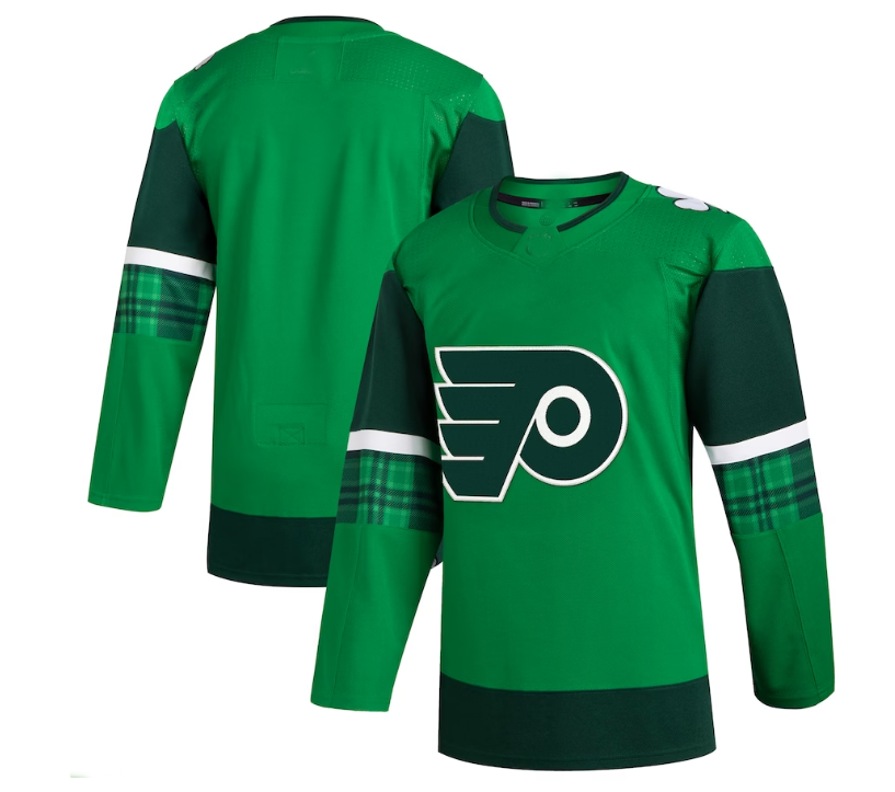 P.Flyers 2023 St. Patrick's Day Primegreen Authentic Jersey - Kelly Green Stitched American Hockey Jerseys - Main View