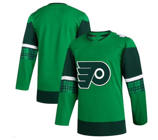 P.Flyers 2023 St. Patrick's Day Primegreen Authentic Jersey - Kelly Green Stitched American Hockey Jerseys - Main View