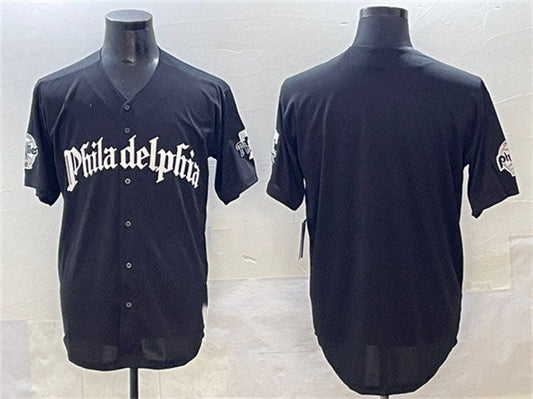 Philadelphia Phillies Blank Black GOTHIC Vapor Limited Stitched Baseball Jersey - Main View