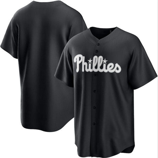 Philadelphia Phillies Blank Black Lights Out Limited Stitched Baseball Jersey - Main View
