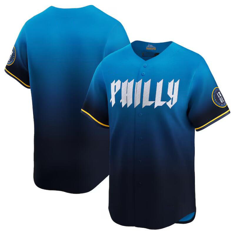 Philadelphia Phillies Blank Blue 2024 City Connect Limited Stitched Baseball Jersey - Main View