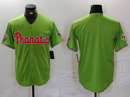Philadelphia Phillies Blank Green With Patch Stitched Cool Base Baseball Jersey - Main View