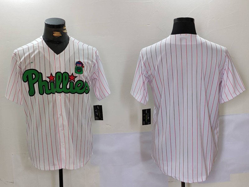 Philadelphia Phillies Blank White Green Cool Base Stitched Baseball Jerseys - Main View