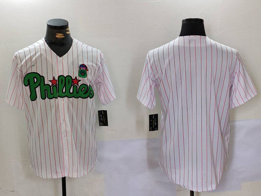 Philadelphia Phillies Blank White Green Cool Base Stitched Baseball Jerseys - Main View