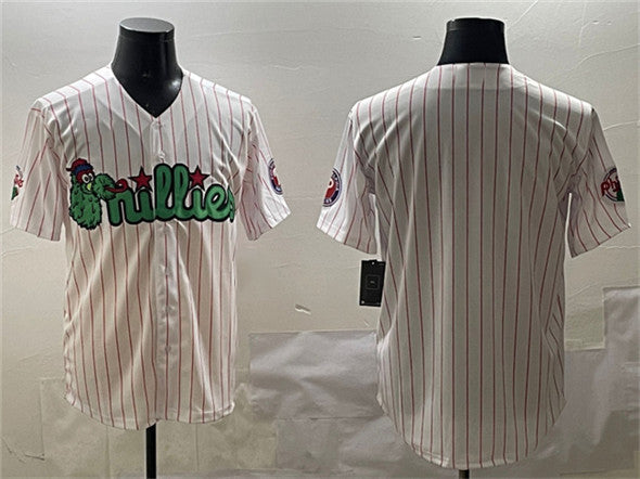 Philadelphia Phillies Blank White Phanatic Cool Base Stitched Baseball Jersey - Main View