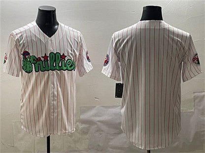 Philadelphia Phillies Blank White Phanatic Cool Base Stitched Baseball Jersey - Main View