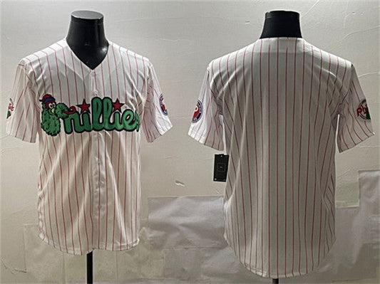 Philadelphia Phillies Blank White Phanatic Cool Base Stitched Baseball Jersey - Main View
