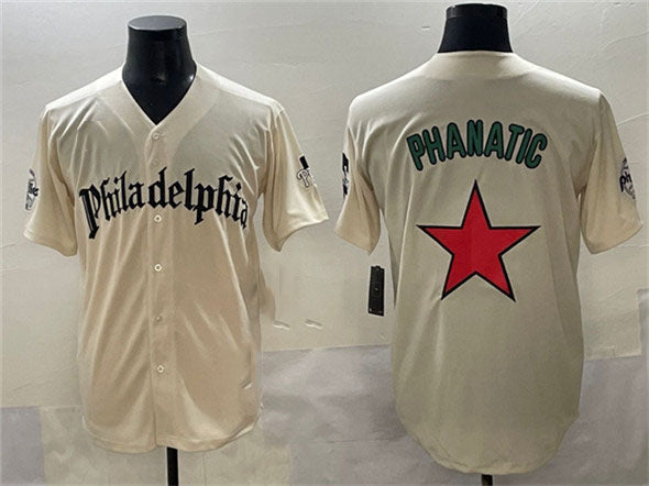 Philadelphia Phillies Cream Phanatic Gothic Vapor Limited Stitched Baseball Jersey - Main View