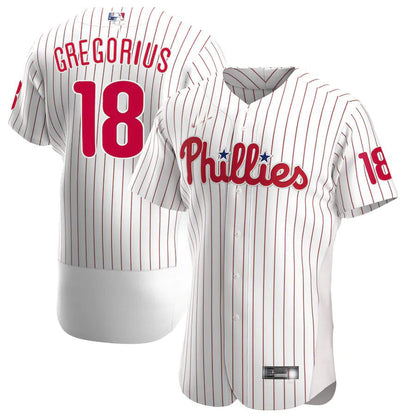 Philadelphia Phillies #18 Didi Gregorius White Home Authentic Player Jersey Baseball Jerseys - Main View