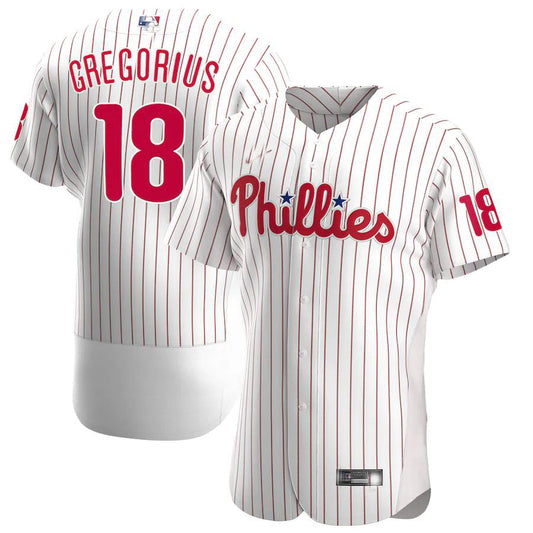 Philadelphia Phillies #18 Didi Gregorius White Home Authentic Player Jersey Baseball Jerseys - Main View