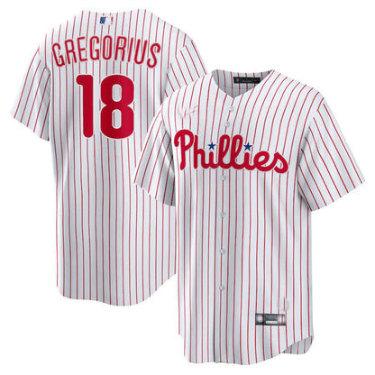 Philadelphia Phillies #18 Didi Gregorius White Home Replica Player Name Jersey Baseball Jerseys - Main View