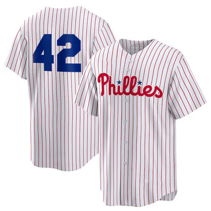 Philadelphia Phillies Home 2025 Jackie Robinson Day Replica Jersey - White Stitched Baseball Jersey - Main View