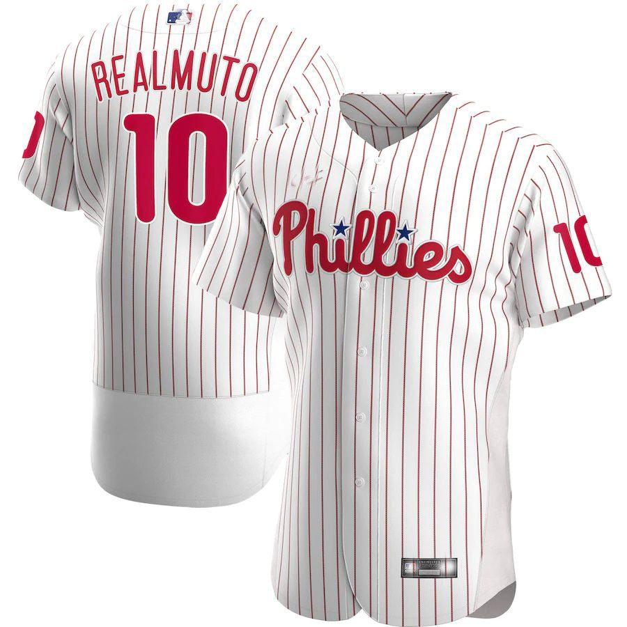 Philadelphia Phillies #10 JT Realmuto White Home Authentic Player Jersey Baseball Jerseys - Main View