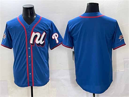 Philadelphia Phillies National League Blank Blue 2025 All-Star Edition Limited Stitched Baseball Jersey - Main View