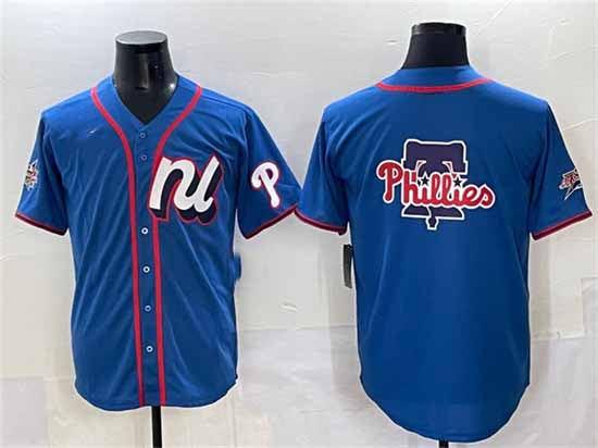 Philadelphia Phillies National League Team Big Logo Blue 2025 All-Star Edition Limited Stitched Baseball Jersey - Main View