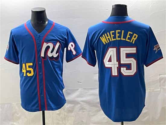 Philadelphia Phillies National League #45 Zack Wheeler Blue 2025 All-Star Edition Limited Stitched Baseball Jersey - Main View