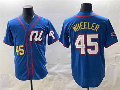 Philadelphia Phillies National League #45 Zack Wheeler Blue 2025 All-Star Edition Limited Stitched Baseball Jersey - Main View