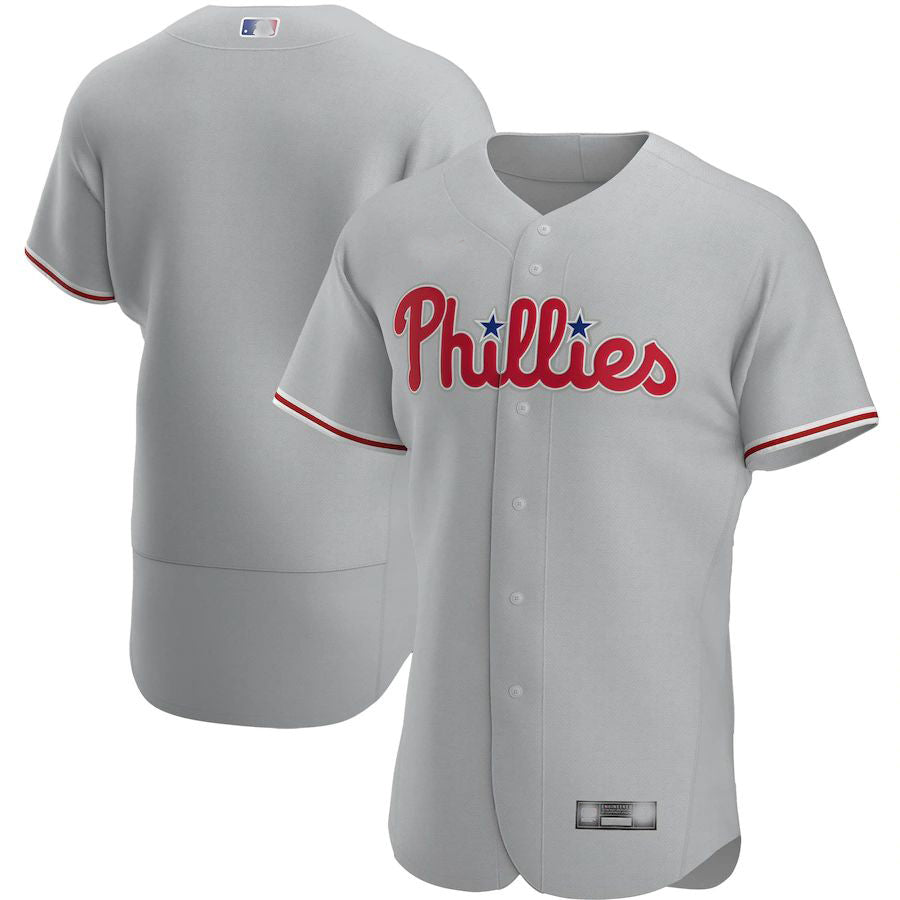 Philadelphia Phillies Jerseys Gray Road Authentic Team Jersey Baseball Jerseys - Main View