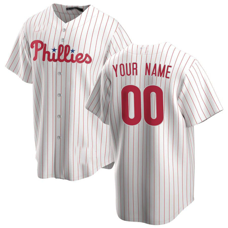 Custom Philadelphia Phillies Home Replica Jersey - White Baseball Jerseys - Main View