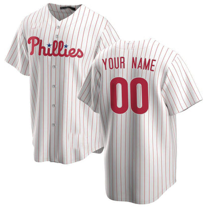 Custom Philadelphia Phillies Home Replica Jersey - White Baseball Jerseys - Main View