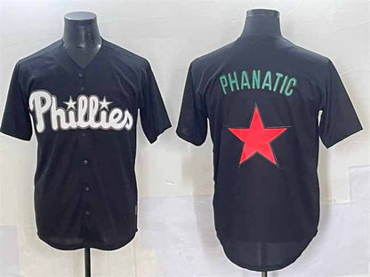 Philadelphia Phillies Phanatic Black Lights Out Limited Stitched Baseball Jersey - Main View