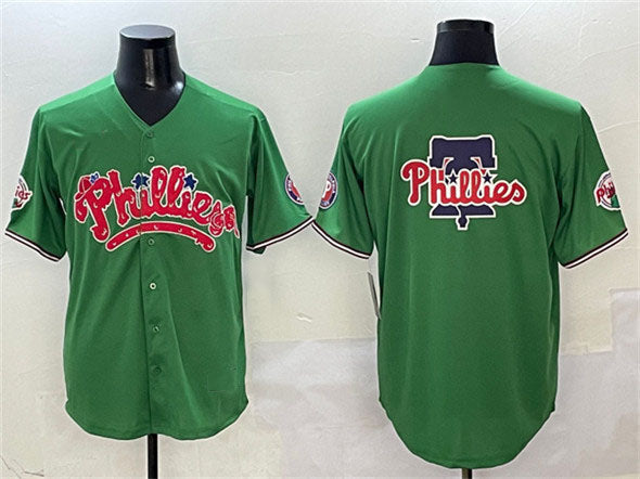 Philadelphia Phillies Team Big Logo Green Phanatic Limited Stitched Baseball Jersey - Main View