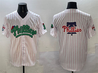 Philadelphia Phillies Team Big Logo White Phanatic Limited Stitched Baseball Jersey - Main View